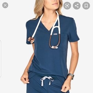 Figs dark harbor 1 pocket scrub top